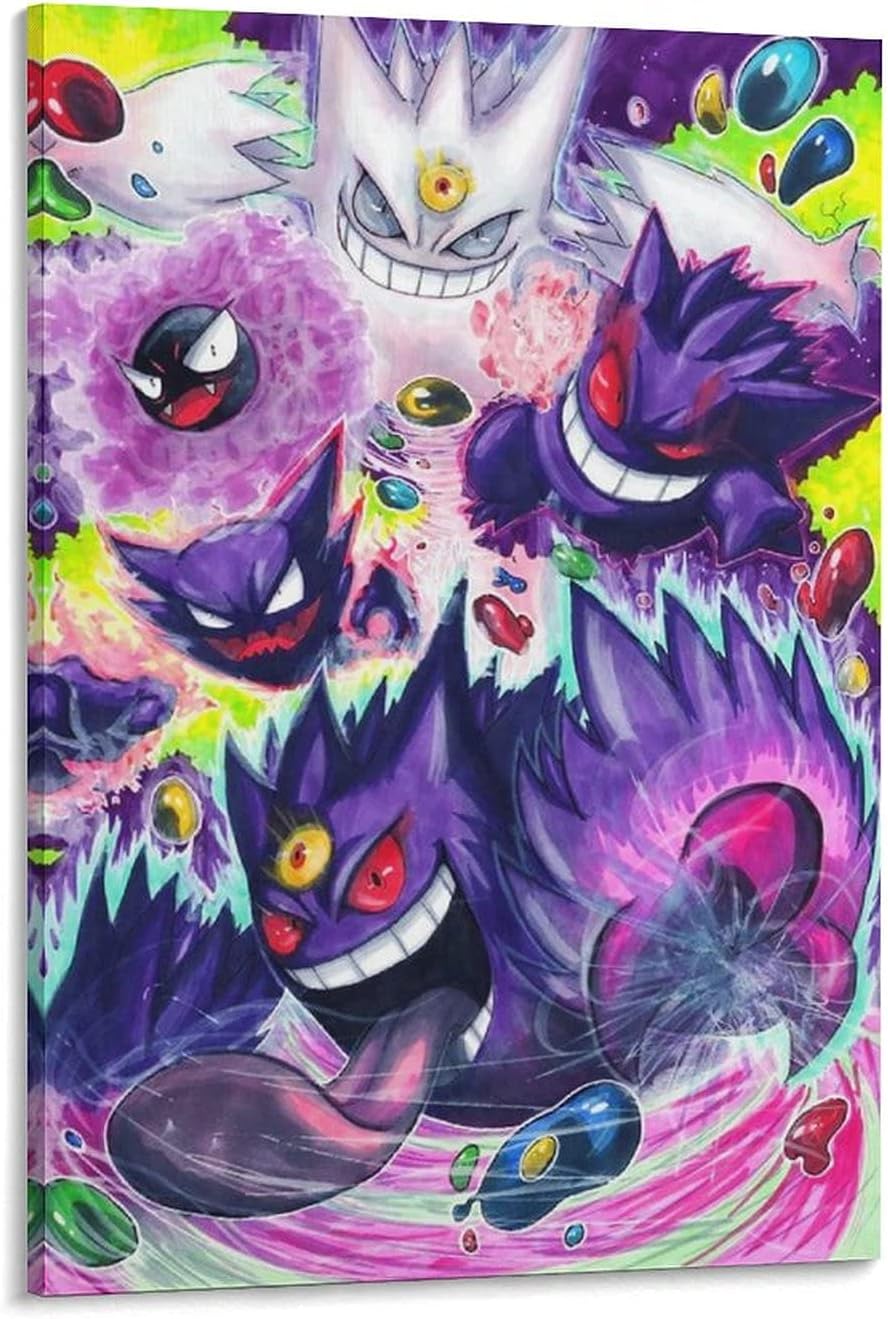 Amazon ゴーストゴーストゲンガーメガゲンガーキャンバスポスター壁アートの装飾リビングルームの寝室の装飾のための絵画の印刷キャンバスポスター寝室の装飾スポーツ風景オフィスルームの装飾ギフト x30inch 50x75cm ウォールステッカー オンライン通販