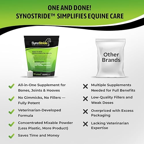 Miniatura 5 de SynoStride - Suplemento para la salud de las articulaciones todo en uno, para caballos, polvo con glucosamina, condroitina, ácido hialurónico,
