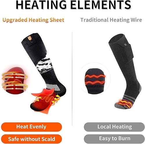 Miniatura 2 de Heated Socks for Men Women - OIGOGOI 5000mAh Rechargeable Electric Heated Socks Foot Warmers 3 Heating Settings with APP Remote Control for Skiing