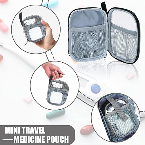 Miniatura 5 de Bolsa de almacenamiento de medicamentos, organizador de botellas de píldoras para emergencia, caja de medicamentos vacía con pequeña bolsa portátil,