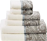 Vista 2 de Madison Park - MP73-5310 Aubrey 6 Piece Jacquard Set for Bathroom, 2 Bath Hand Towels, 2 Washcloths, Spa Luxurious Textured Design, See Below, Blue