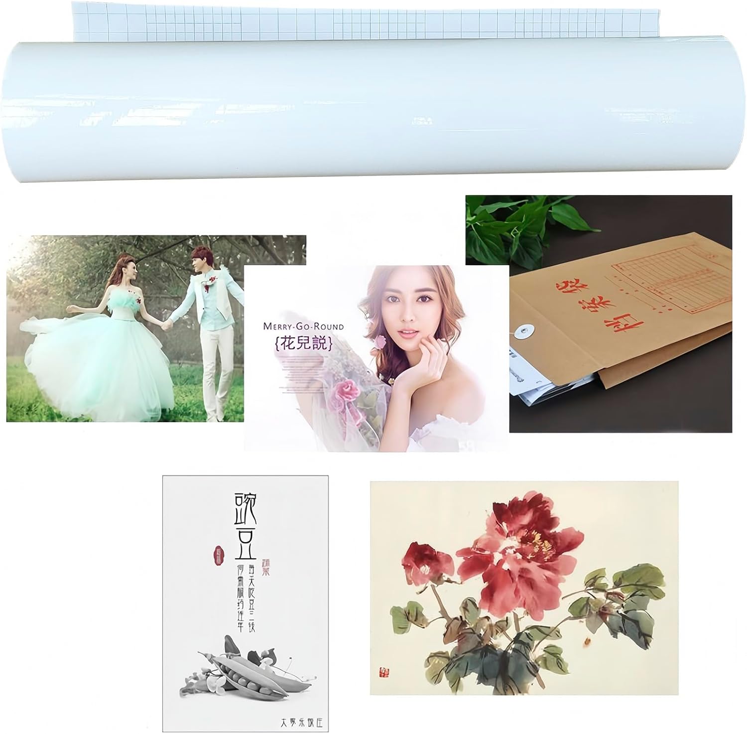 Glossy Cold Laminating Film 1102x25 in (0.7x31 Yards) 3 Mil UV Luster Vinyl Laminating Film 3 Inch Core for Photo Picture Laminating and Protection