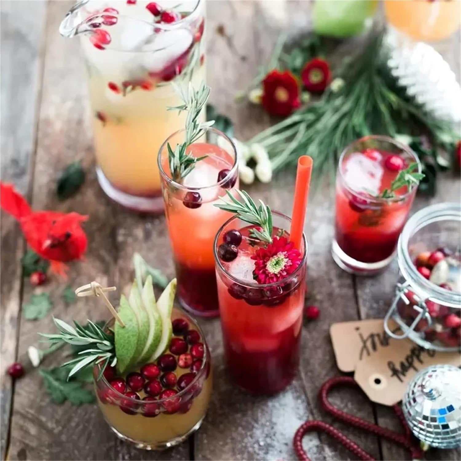 Plastic Straws 400-2400Pcs Color Big Straws Smoothie Bubble Boba Milk Tea Plastic Straw Bar Party Wedding Home Accessory(2400pcs)