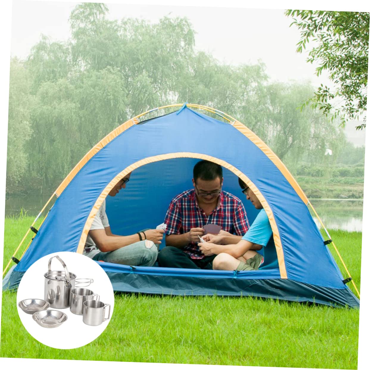 UPKOCH Casseroles Acier Inoxydable pour Camping Bouilloire Tasse Vaisselle de Durable