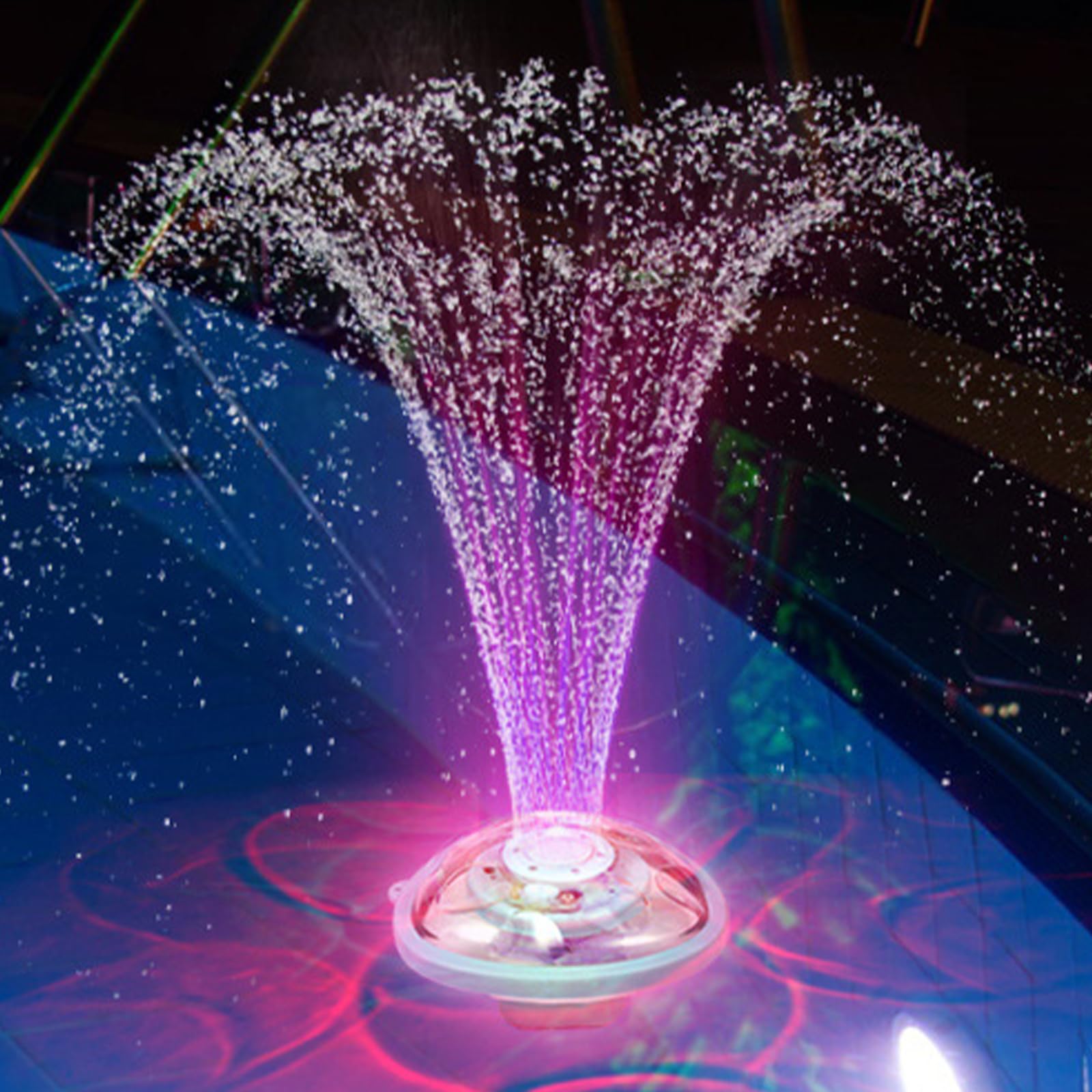 USB Rechargeable Pool Water Fountains with 5 Light Modes and 4 Spray Modes Swimming Pool Fountains with Remote for Above Ground Pools