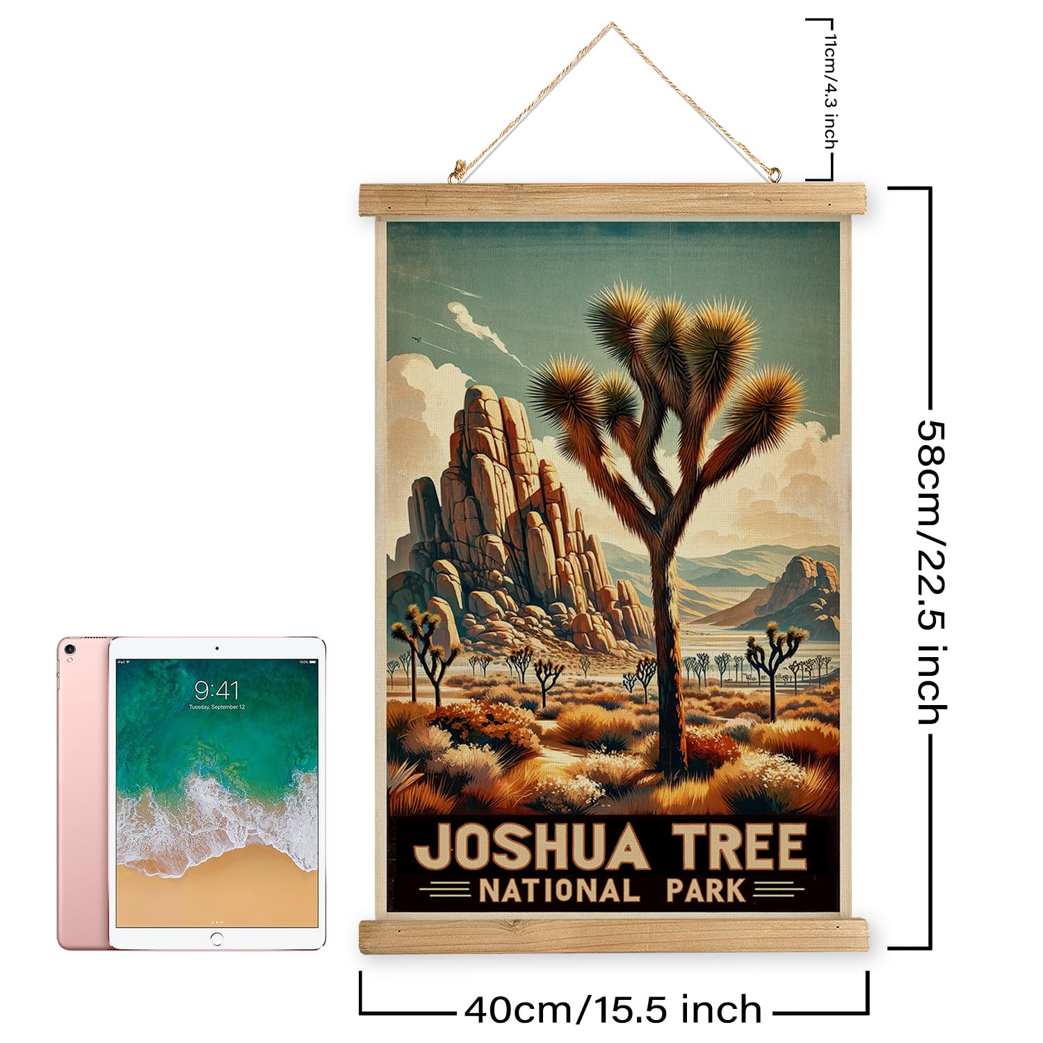 Snapklik.com : XIAOAIKA Vintage Joshua Tree National Park Travel Poster