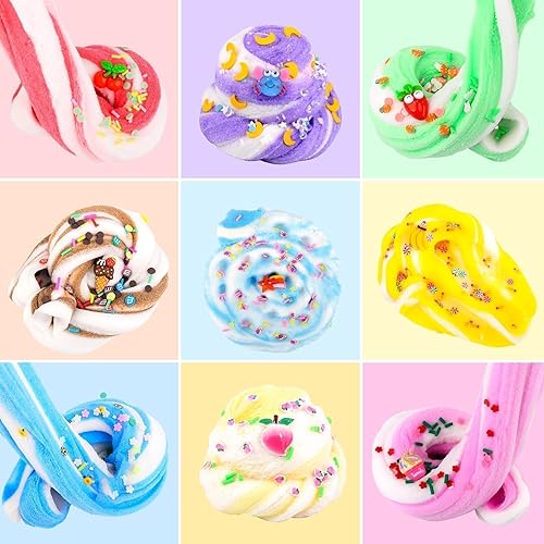 Miniatura 5 de Paquete de 15 unidades de slime de nube de Navidad de colores para niñas y niños, suministros divertidos de recuerdos de fiesta, kit de slime a