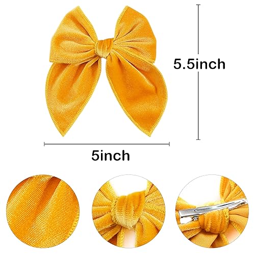 Miniatura 2 de CÉLLOT 8 lazos de terciopelo para el cabello para niñas y mujeres, lazos grandes de fábula para animar, pinzas para el cabello, pasadores,