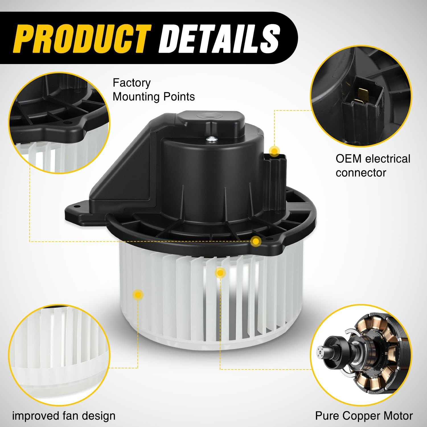 Nilight AC Heater Blower Motor with Fan for Dodge Ram 1500 2500 3500 2002 2003 2004 2005 2006 2007 2008, Jeep Grand Cherokee 2002-2004 - Replaces 700012, PM9198, 5012701AB, 5096255AA, 5096256AA