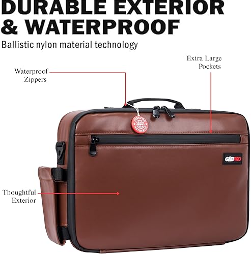 Miniatura 7 de G&bpro Maletín cruzado con sistema de bandeja extensible | Bolsa de viaje todo en uno para computadora portátil con almacenamiento expandible y
