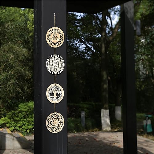 Miniatura 4 de 531 pulgadas Juego de 4 piezas de Geometría Sagrada El Ojo de Horus La Flor de la Vida El Árbol de la Vida El Cubo de Metatrón Rejilla de Cristal