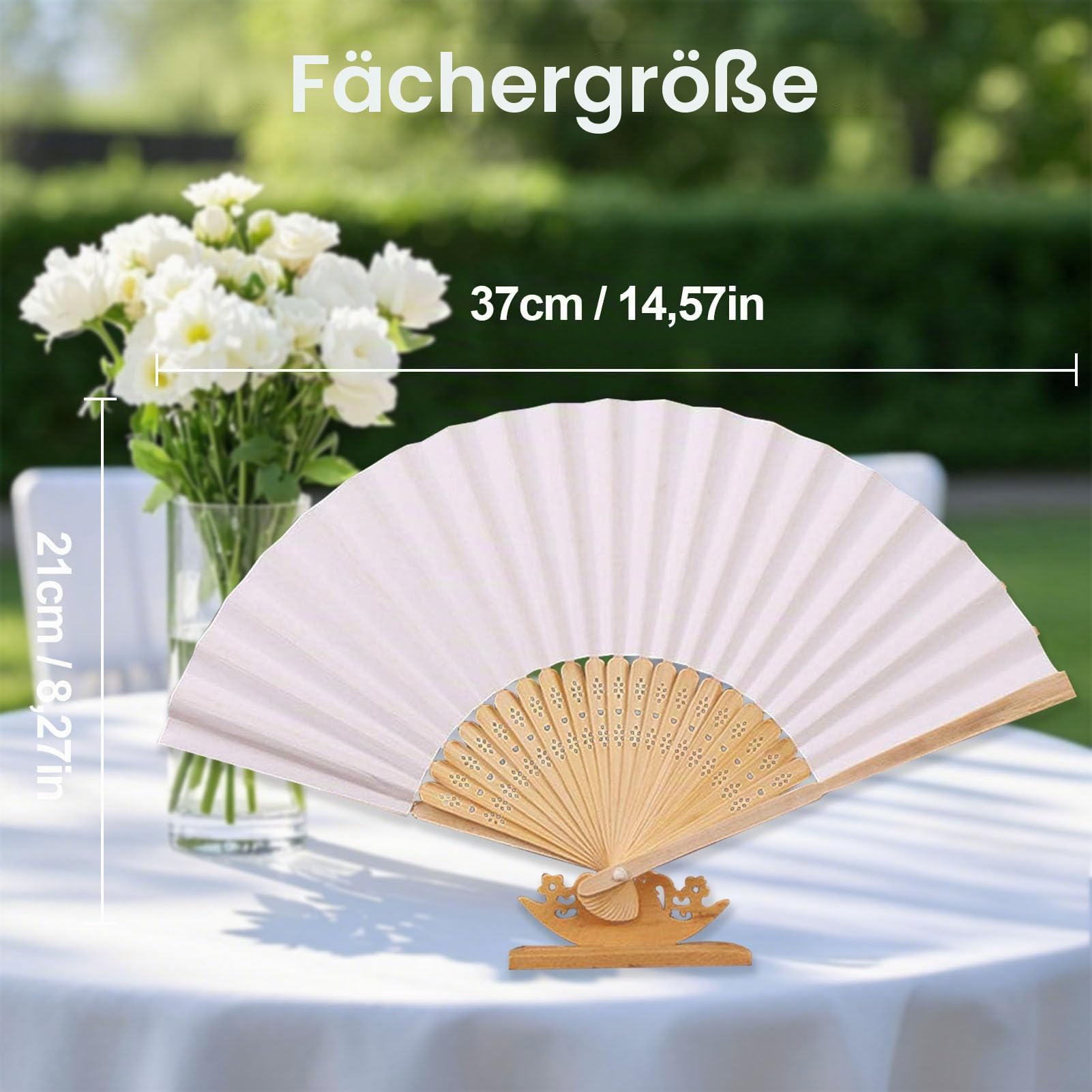 60 Stück Fächer Hochzeit Handfächer Weiß für Sommer Hochzeit Deko Wedding Dekoration, Hochzeitsgastgeschenke Faltbarer Fächer