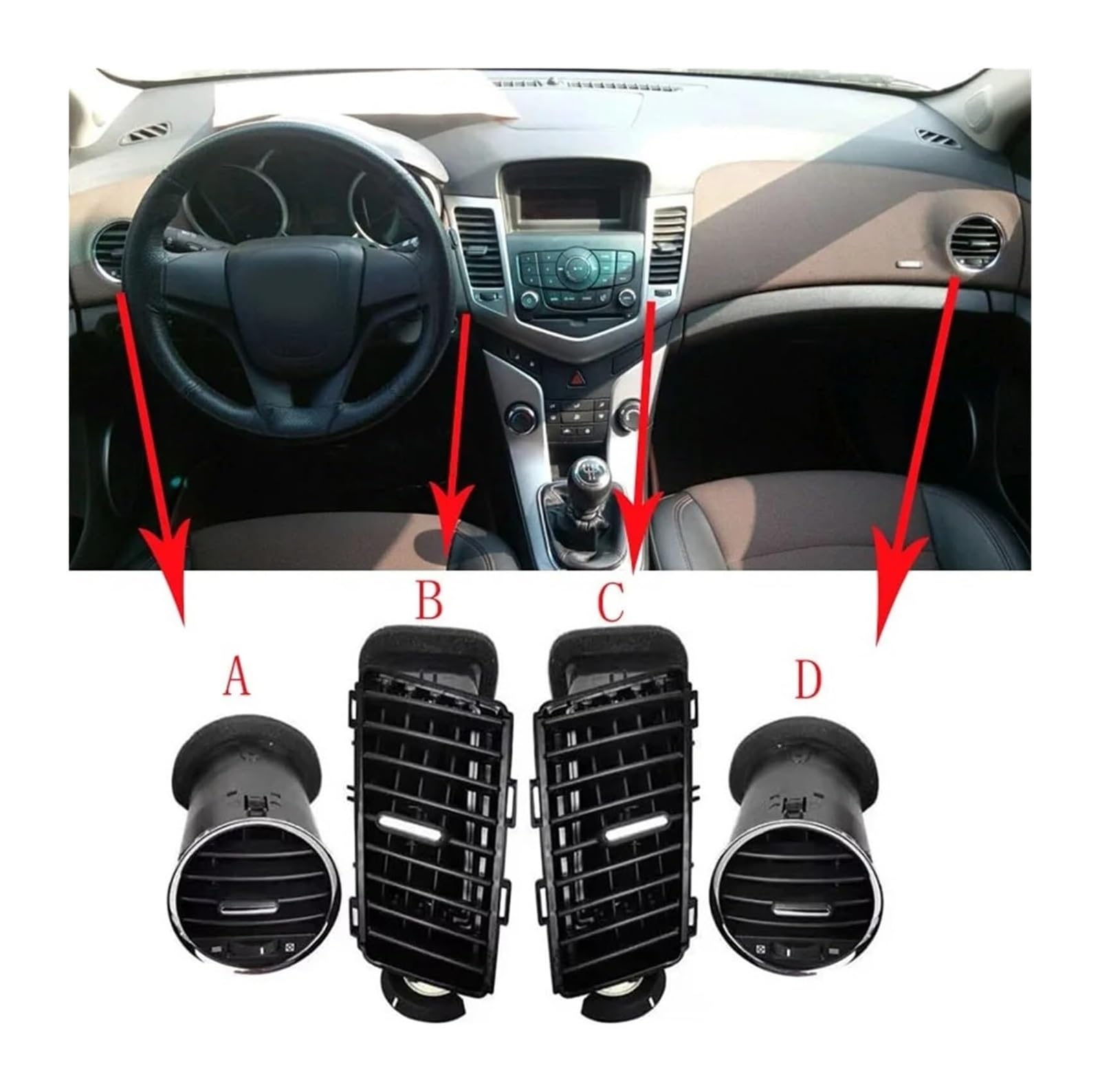 Auto Griglia Bocchette Aria Condizionata Per Cruze 2009 2010 2011 2012 2013 2014 2015 Bocchette Di Ventilazione Del Climatizzatore Cruscotto Griglia Climatizzatore Dell'auto(A)