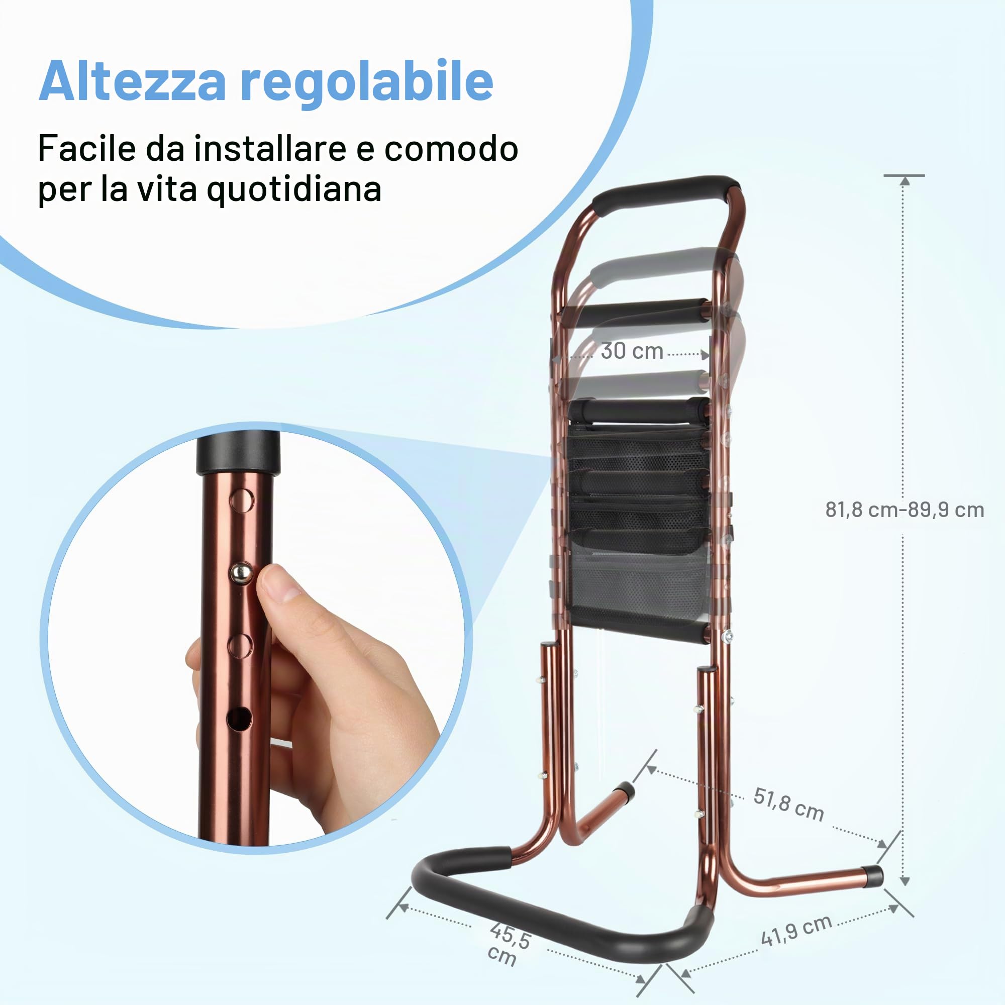 Supporto di per Anziani,Sedia Assist per Anziani,Supporto per Alzarsi dal Divano,Robusta Barra di Supporto,Regolabile in Altezzaper,Sollevamento Sedia per Anziani, Disabili