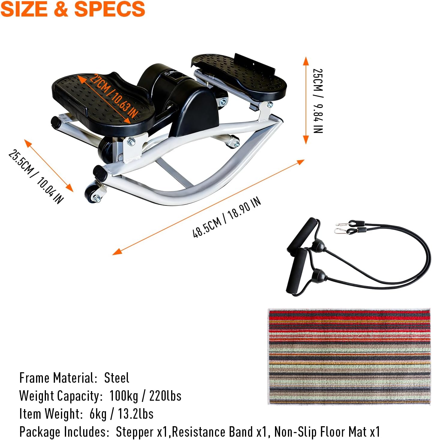 Rock Stepper Side to Side,Steppers for Exercise at Home with Digital Display,Workout Equipment for Home,Apartment and Office. Stepper Exercise Machine for Exercise Fitness Stepper for Arms,Legs