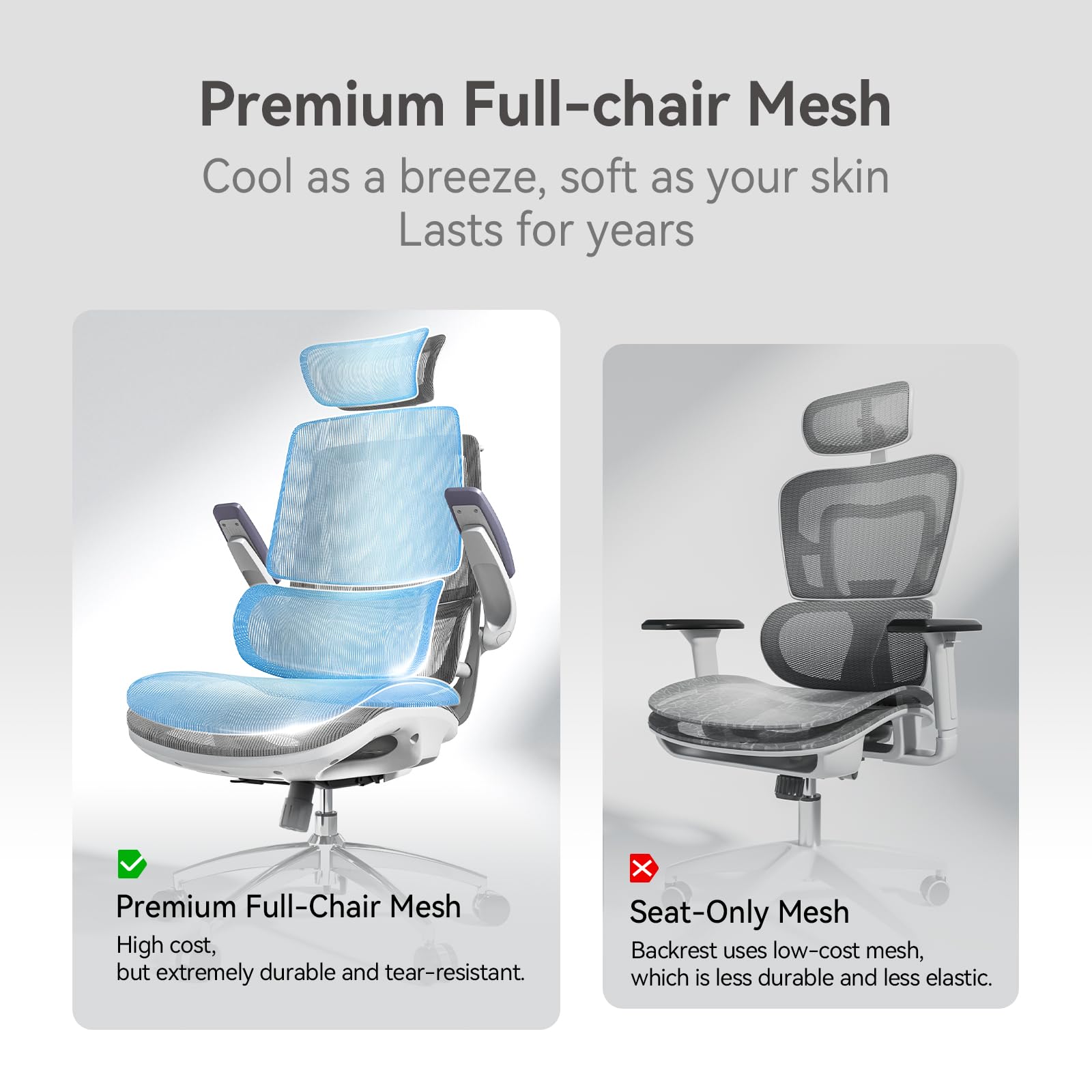 SIHOO M59AS Ergonomic Office Chair, Dual Backrest, Adaptive Lumbar Support view 4