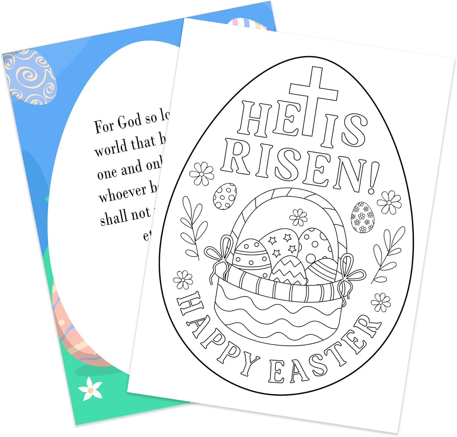 Easter Coloring Egg Cards,25 Bulk 5x7 Inch Colouring Cards, Religious Spring Bunny Crafts Activities, Painting Games For Adults, Easter Party Favors Supplies Decorations Gifts -04