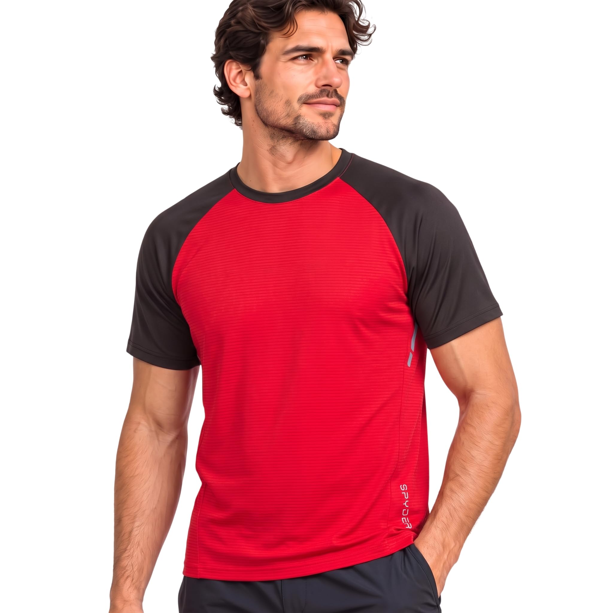 Mens Active Shirt Quick Dry Short Sleeve Crewneck Workout