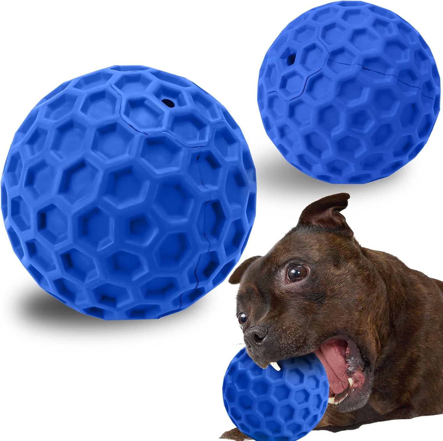 2 Pcs Dog Ball for Aggressive Chewers, Indestructible Dog Toys Balls