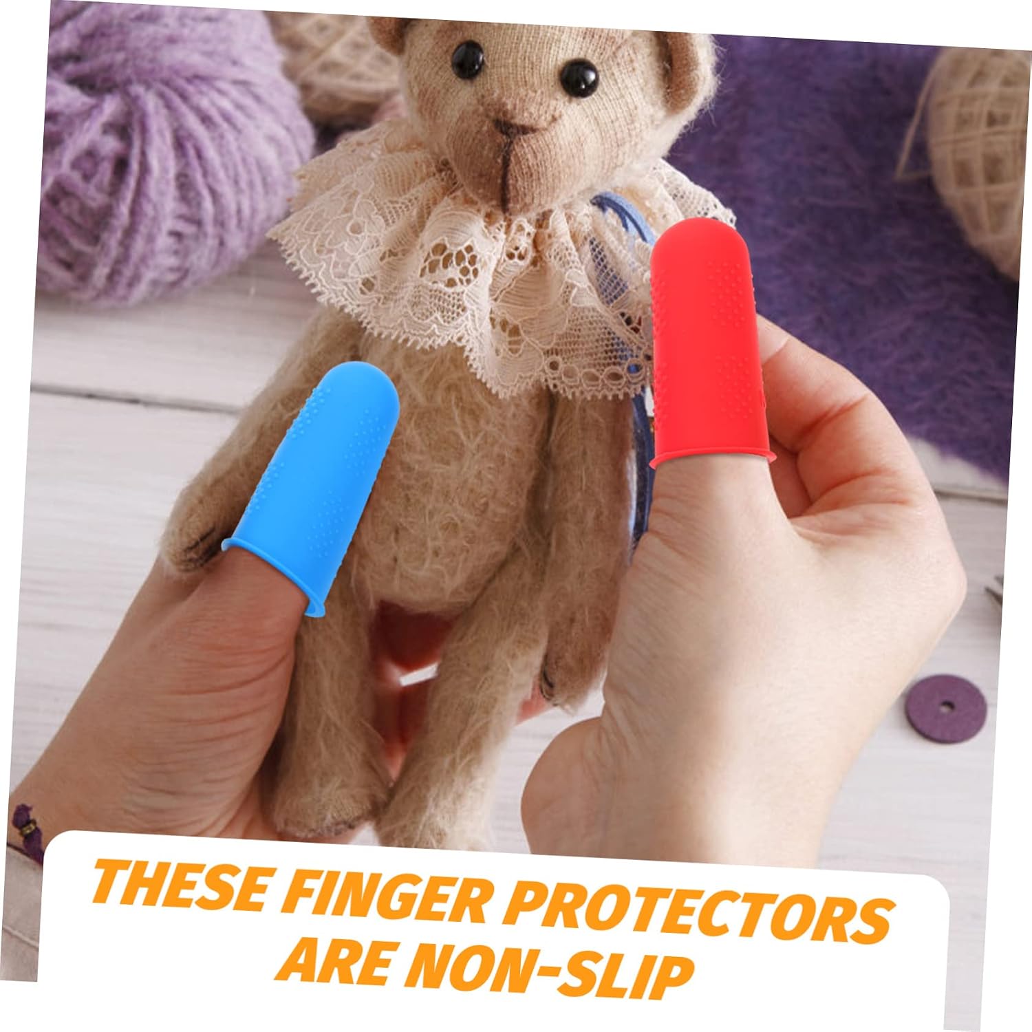 NOLITOY 60pcs Multi-Function Finger Protectors Silicone Finger Covers for Office Gaming Jewelry Handling