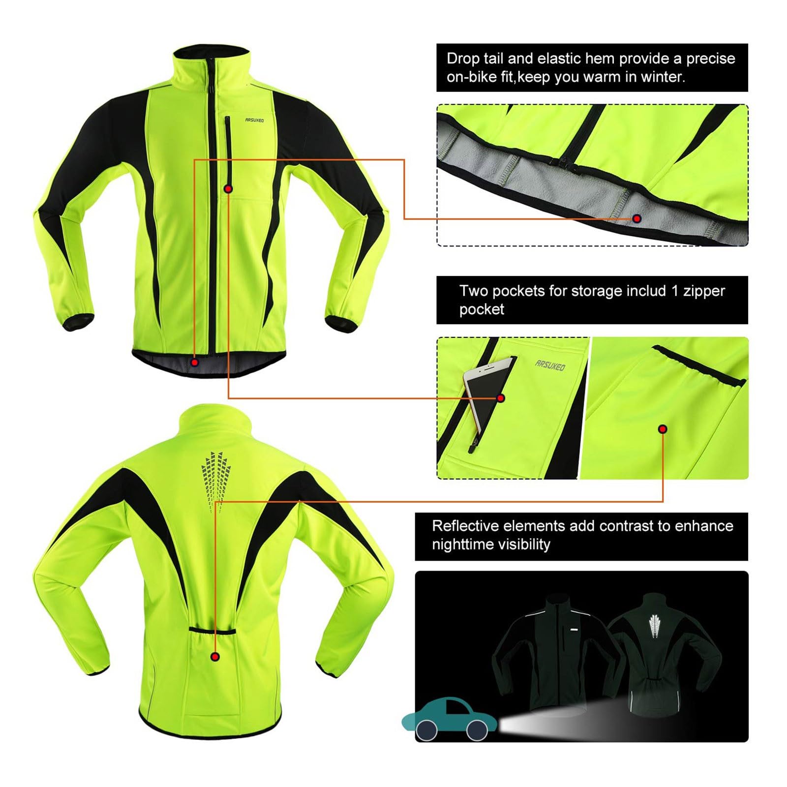 Chaqueta de ciclismo para hombre, impermeable, cortavientos, térmica, para invierno, softshell