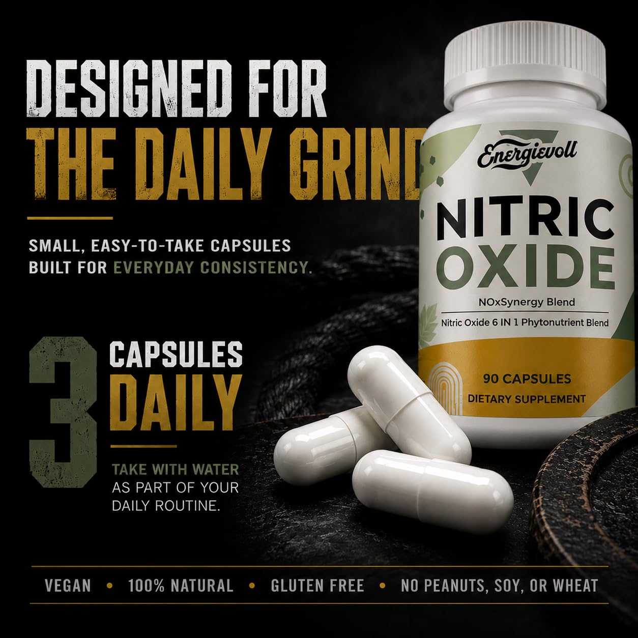 Nitric Oxide Supplement for Men - Beet Root & Botanical Phytonutrient Blend with GPLC - for Blood Flow, Oxygenation, and Blood Pressure, Energy - 90 Count — Amazon image 6