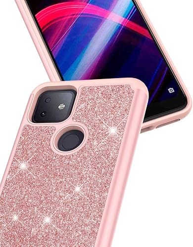 Miniatura 4 de Funda para T-Mobile Revvl 4 Plus T-Mobile Revvl 4+ Glitter Case con protector de pantalla Sparkle Bling Diamond Rubber Hard Case Bumper Girl Women
