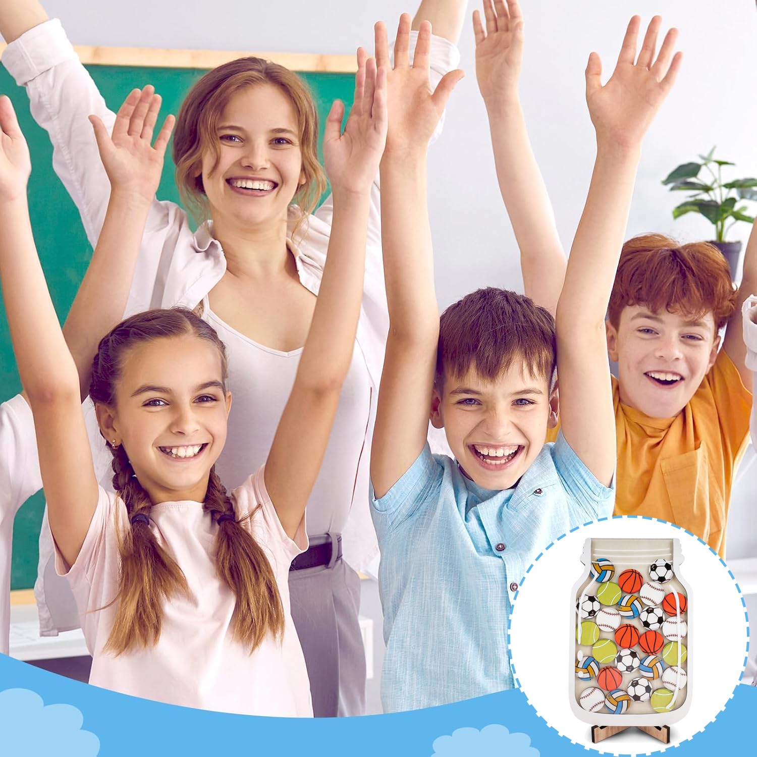 Pot de renforcement positif de 206 g, système de gestion de salle de classe, pot de récompense magnétique, outil d'encouragement comportemental, pot de motivation des étudiants, suivi visuel du