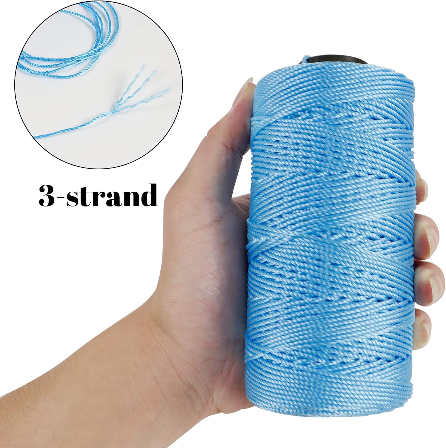 JeogYong Polypropylene Macrame Cord 1.5mm x 656 feet Thick 3 Strand Twisted 100% Polypropylene Rope Twine String Macrame Yarn, Colored Knitting & Crochet Bag Cord Crochet Thread Supplies for Knitter