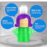 Vista 4 de Spardar Angry Mama - Limpiador a vapor para horno de microondas, paquete de 2 limpiadores de microondas para cocinas, la manera divertida y fácil