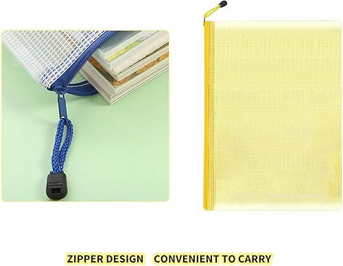Miniatura 4 de Bolsa de malla con cremallera, bolsa de malla resistente al agua con cremallera, bolsa para documentos, uso para almacenar bolígrafos, documentos,