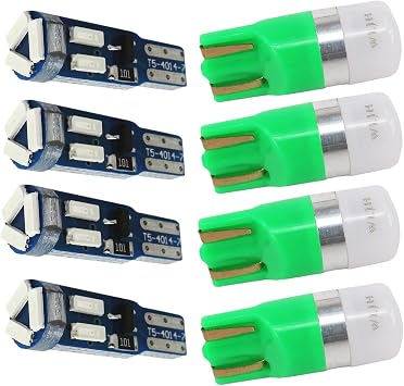 WLJH Super Bright Green Instrument Panel Gauge Cluster Speedometer Tachometer Warning Indicator Bulb Full Led Light Kits Package For 1987-1991 Toyota Camry Le, Pack of 16