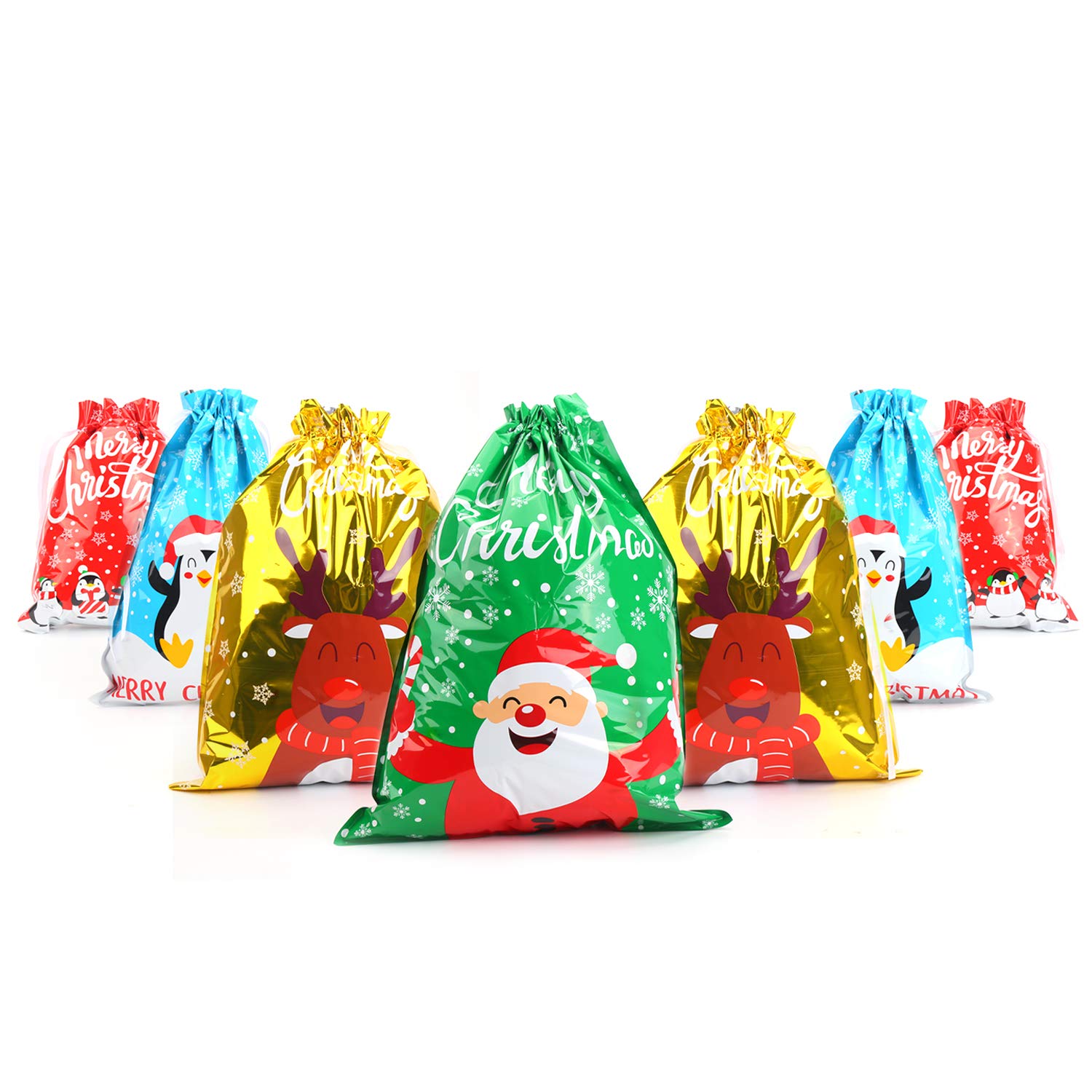 LOKIPA Christmas Drawstring Gift Bag,30 pcs Large Size Xmas Goody Gift Wrapping Bag, Gift Wrapping Bags1, 1 count (Pack of 30) - Image 2