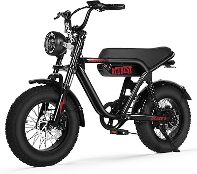 ACTBEST 16"/20"/26" Fat Tire Electric Bike for Adults/Teens, 1200W/1500W Peak Motor, 25MPH/28MPH & 55-75 Miles Long Range, Full Suspension All-Terrain eBike for Mountain,Snow,Sand,R