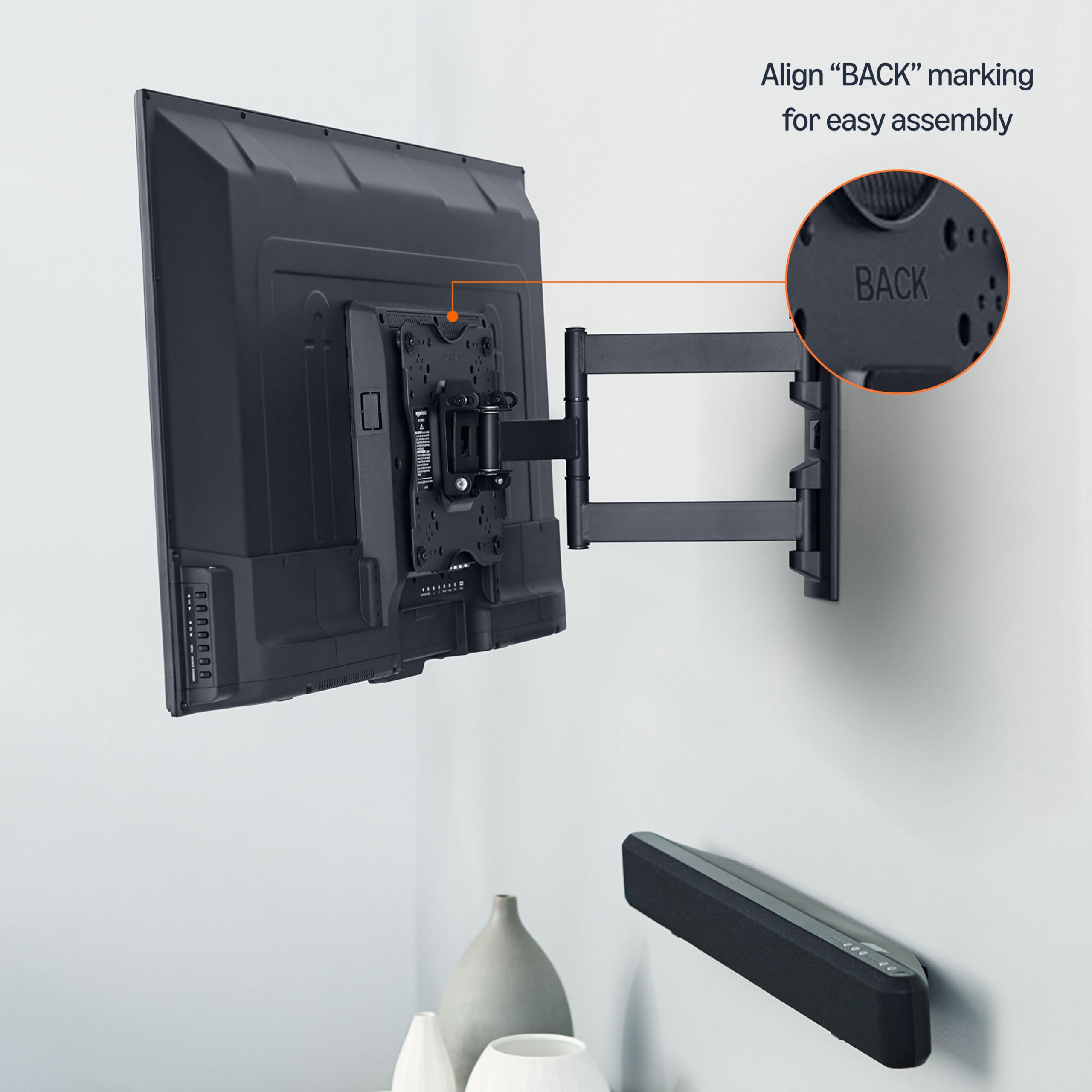 TVスタンド　ARTICULATING FLAT PANEL BRACKRT Amazon Basics Full Motion Articulating TV Wall Mount, with Swivel