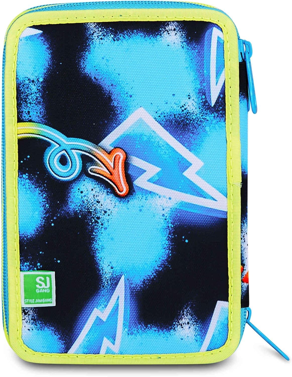 Seven. Schoolpack Zaino Scuola SJ Gang GLOWGAME Calcio Pallone Led Estensibile + Astuccio Completo 3 Zip + Portachiavi Omaggio