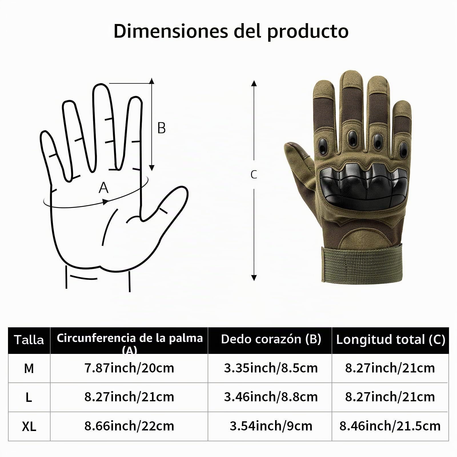 HUNTVP Militar Guantes Pantalla Táctil Tactico Moto Bicicleta para Deportes al Aire Libre Ciclismo Acampada Escalada