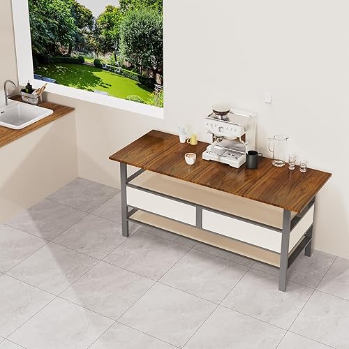 Miniatura 7 de Mesa universal de madera maciza de una pieza de 48 x 24 pulgadas, adecuada para soporte de mesa de elevación, escritorio de oficina en casa,