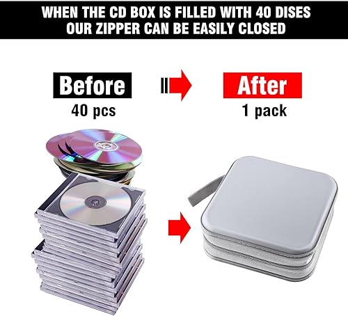 Miniatura 22 de Funda para CD, soporte para cartera de DVD, funda para CD/DVD, 40 discos, bolsa resistente, carpeta de almacenamiento, álbum (puple)