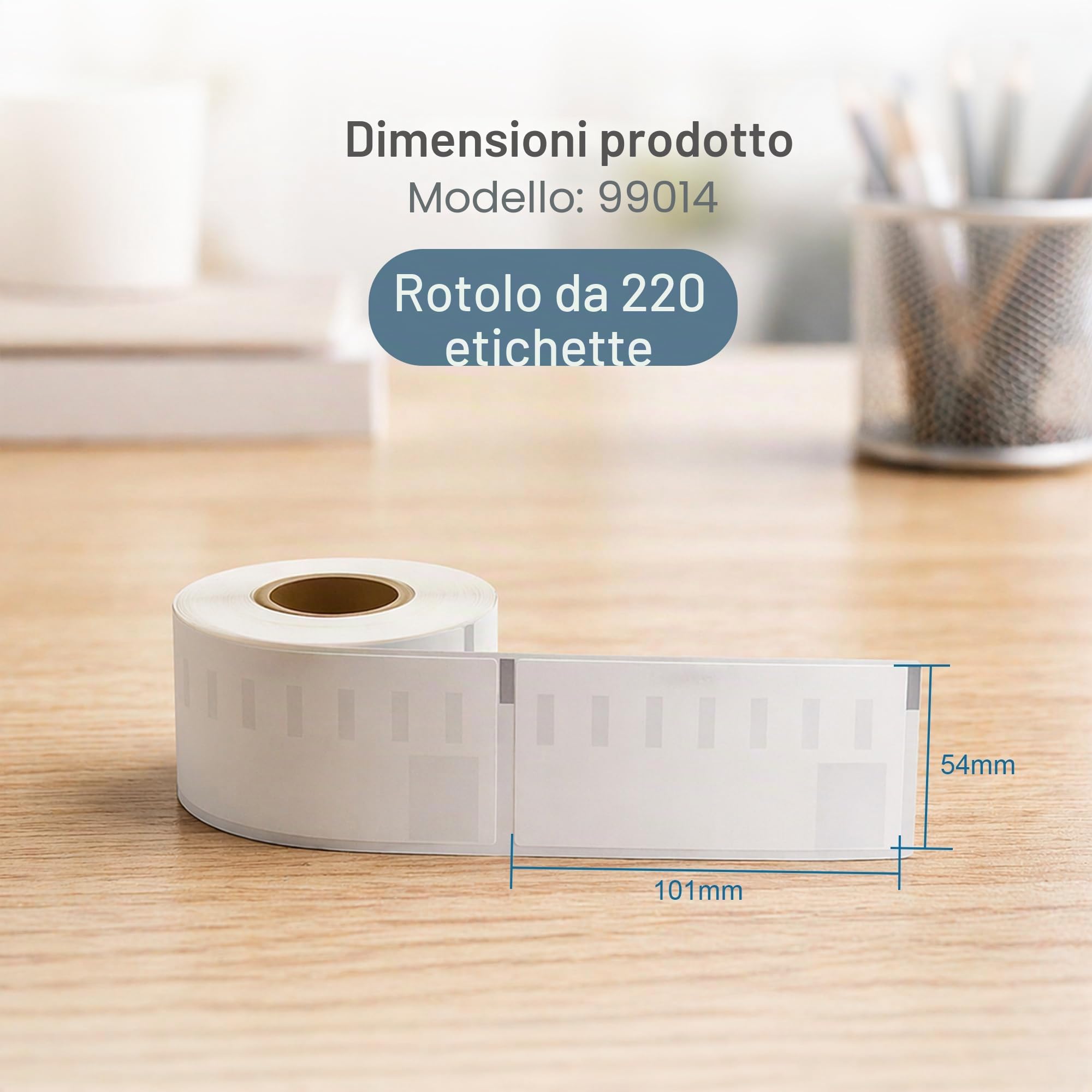 Printing Pleasure 20 x 99014 Rotoli Etichette adesive compatibile per Dymo LabelWriter & Seiko Stampante per Etichette | 54mm x 101mm | 220 Etichetta per Rotolo