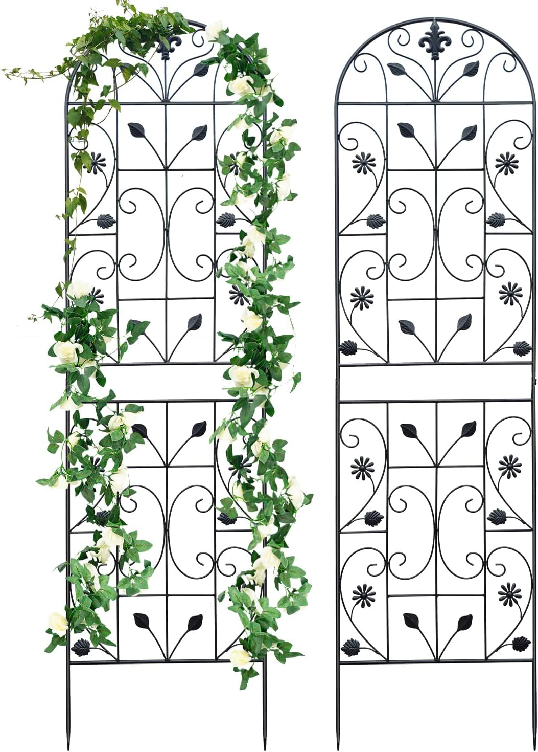 Trellis for Climbing Plants Outdoor, （2 Pack 70.8x19.6-inch）, Generic Metal Garden Trellis, Rustproof, Easy Assembly,（Black）