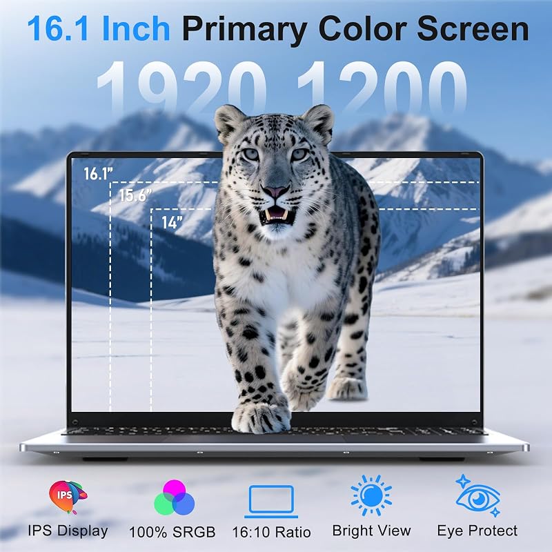 NIAKUN 2026 Gaming Laptop,16 Inch Laptops Computer with Windows 11 Pro & Microsoft Office,16GB RAM 1TB SSD,Intel N150(4C/4T),Backlit Keyboard,Mini HDMI,cam|Mic,Portable Thin for College,Work,Student image 3
