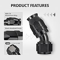 Vista 64 de EVIL ENERGY 6AN PTFE Manguera de extremo recto en color negro para manguera PTFE únicamente