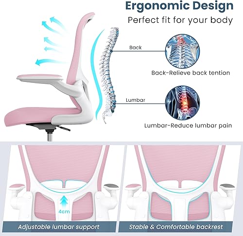 Miniatura 3 de Silla de dibujo, silla de oficina alta con reposabrazos abatibles, silla de escritorio ergonómica ejecutiva para computadora, silla de dibujo de