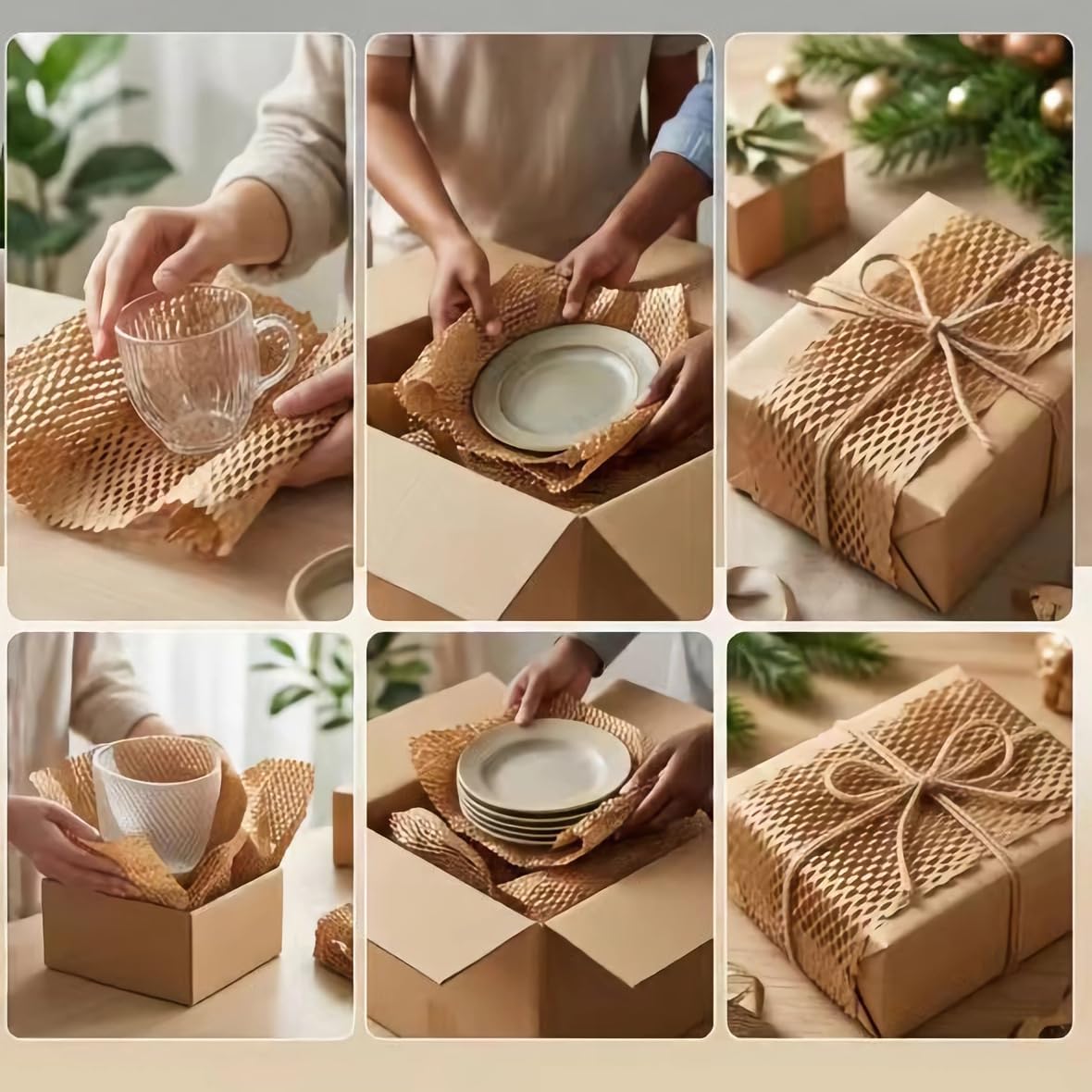 Honeycomb Packing Paper 20"x295' Eco-Friendly for Moving Recyclable Bubble Cushioning Wrap Roll Gift Packing Supplies Bubble Paper Wrapping Protective Roll