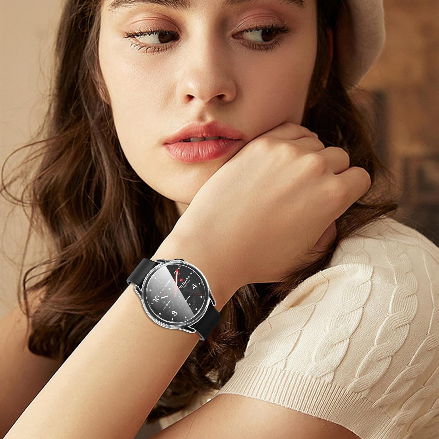 ivoler 3 szt. Etui + Folie Ochronne dla Xiaomi Watch S5 46mm, Pełne Pokrycie, Ultradienkie Miękkie TPU, Przezroczysty