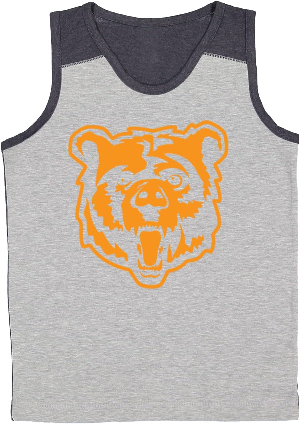 Bear Head - Sports Football Mascot Youth Contrast Back Tank Top