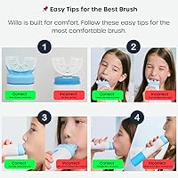 Vista 4 de Willo BrushBot - Kit de iniciación de cepillo de dientes en forma de U para niños, sin tintes ni flúor, cepillo de dientes eléctrico inteligente
