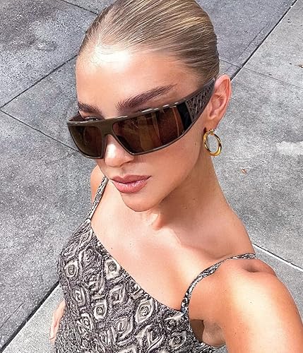 Miniatura 2 de FEISEDY Y2K - Gafas de sol envolventes con diadema para mujeres y hombres, lentes de sol con marco de moda, elegantes y deportivos, B4178