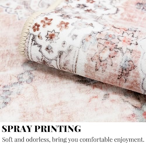 Miniatura 115 de MUJOO - Alfombra de 8 x 10 pies para sala de estar, grande, lavable, bohemio, para dormitorio, antideslizante, abstracto, suave, de pelo corto
